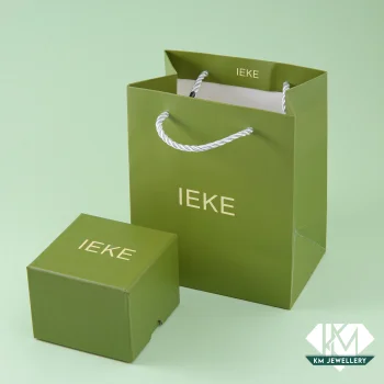 ساعة IEKE فضي تركوازي مربع عريض second